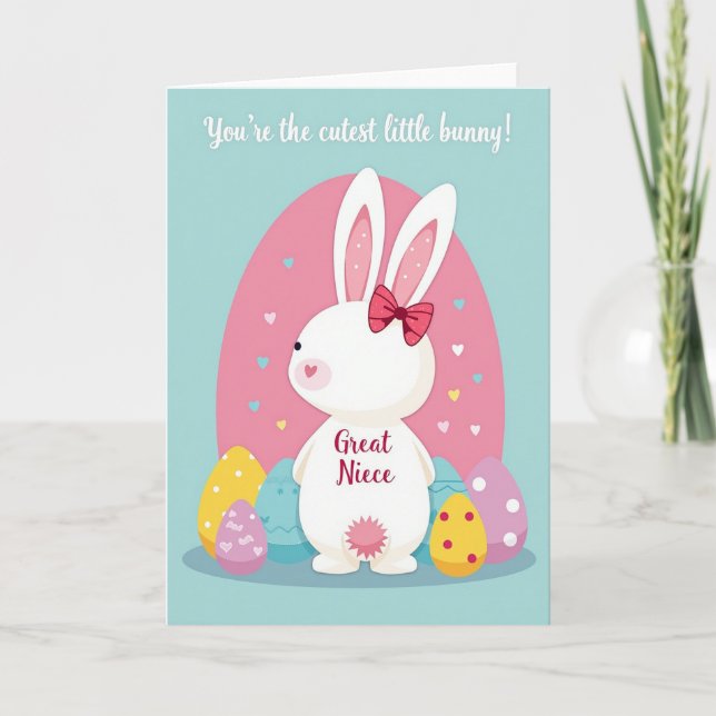 Carte Cutest Bunny Great Niece Card (Devant)