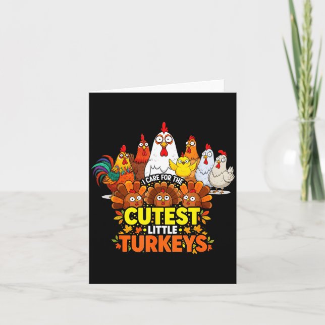 Carte Cutest Little Turkeys Funny Thanksgiving Teacher D (Devant)