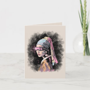 Carte Cyber-fille avec une oreille perle
