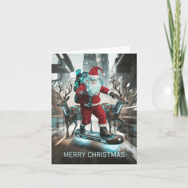 Carte Cyberpunk Noël Père Noël (Devant)