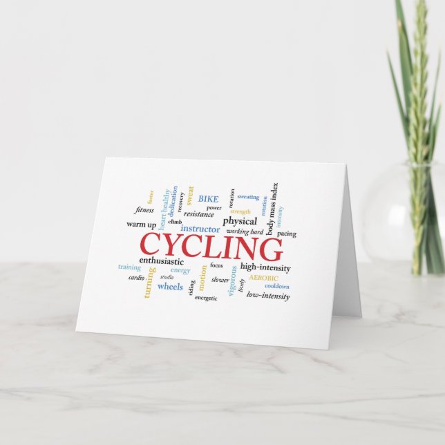 Carte Cyclisme D'Anniversaire En Mots (Devant)
