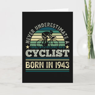 Carte Cycliste né 1943 80e anniversaire Cadeau cycliste 