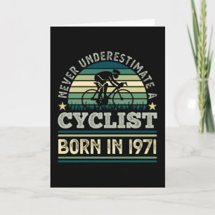 Carte Cycliste né 1971 50e anniversaire Cadeau cycliste