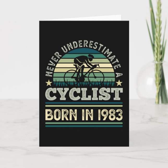 Carte Cycliste né 1983 40e anniversaire Cadeau à vélo pa (Devant)