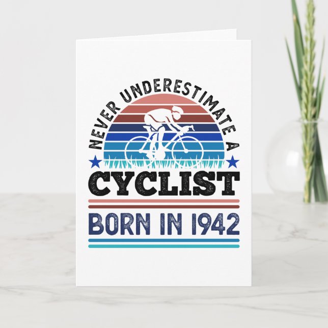 Carte Cycliste né en 1942 80e anniversaire Cadeaux Cycli (Devant)