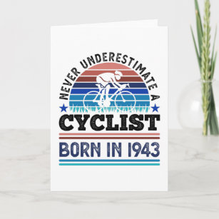 Carte Cycliste né en 1943 80e anniversaire Cadeaux Cycli