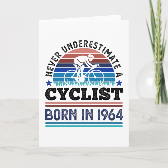 Carte Cycliste né en 1964 60e anniversaire Cadeaux Cycli (Devant)