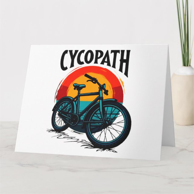 Carte Cycopath : Vélo énergétique avec le soleil couchan (Devant)