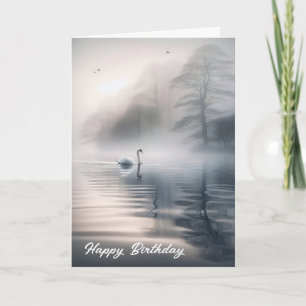 Carte Cygne Solitaire Pour Anniversaire