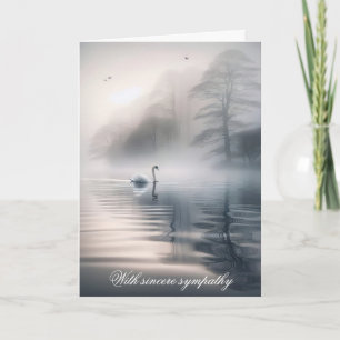 Carte Cygne Solitaire Sur Le Lac Misty Sympathy