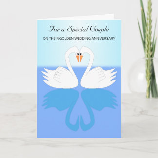 Carte Cygnes - 50e anniversaire de Mariage personnalisé