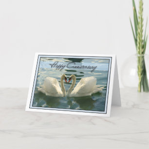 Carte Cygnes d'anniversaire