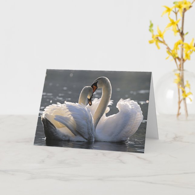 Carte Cygnes gracieux (Fleur jaune)