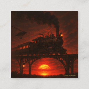 Carte d’appel steampunk Le Train des Ombres