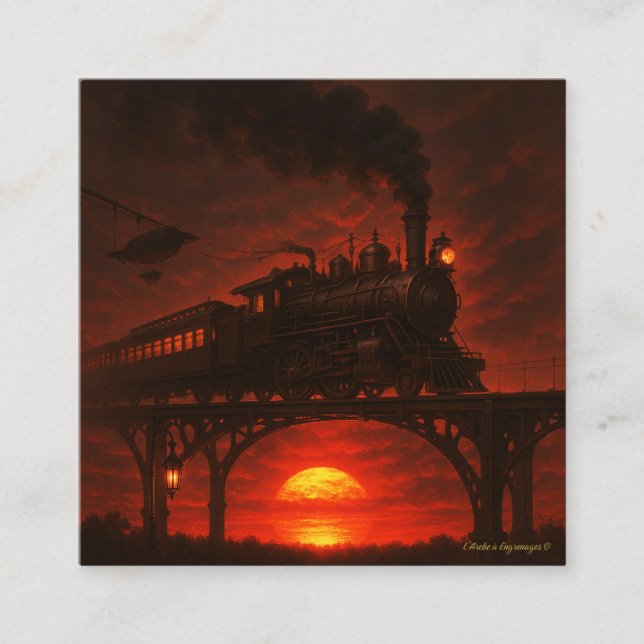Carte d’appel steampunk Le Train des Ombres (Devant)