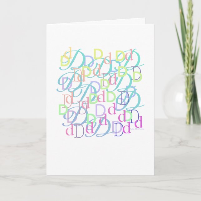 Carte "D" Confettis de Lettres (Devant)