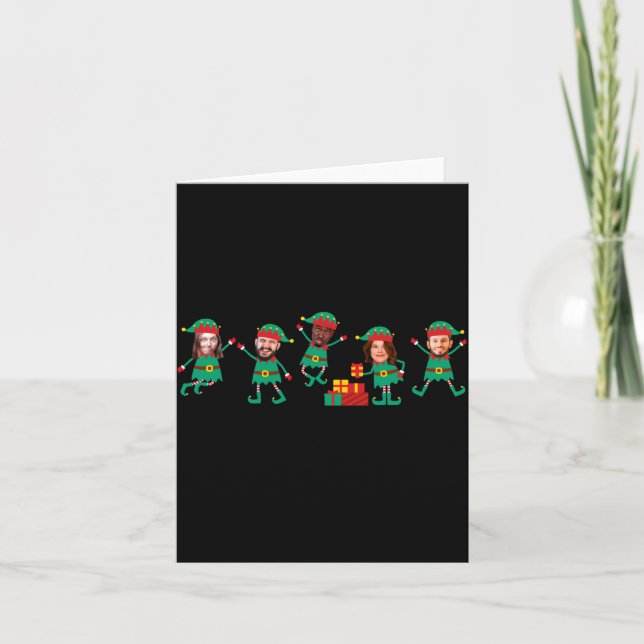 Carte D Funny Face Photo Christmas Elf  (Devant)
