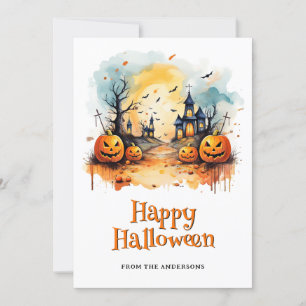Carte d’Halloween Jack éffrayant O’Lanterns