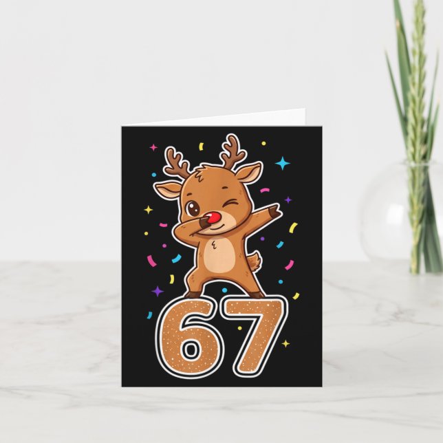 Carte Dabbing 67 Reindeer 67 Funny Six Seven Meme Gen Z  (Devant)