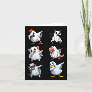 Carte Dabbing Animaux Ferme Halloween Ghost Costume drôl