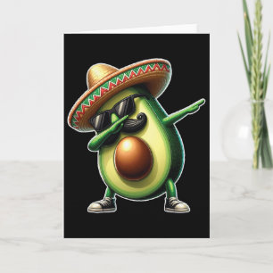 Carte Dabbing Avocat Drôle de Vegan Amateur de Nourritur