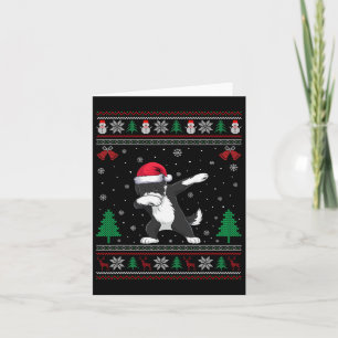 Carte Dabbing Bernedoodle Chien Santa Hat Garçons Enfant