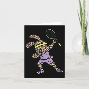 Carte Dabbing Bunny Badminton Joueur Pâques Sport Rabbit