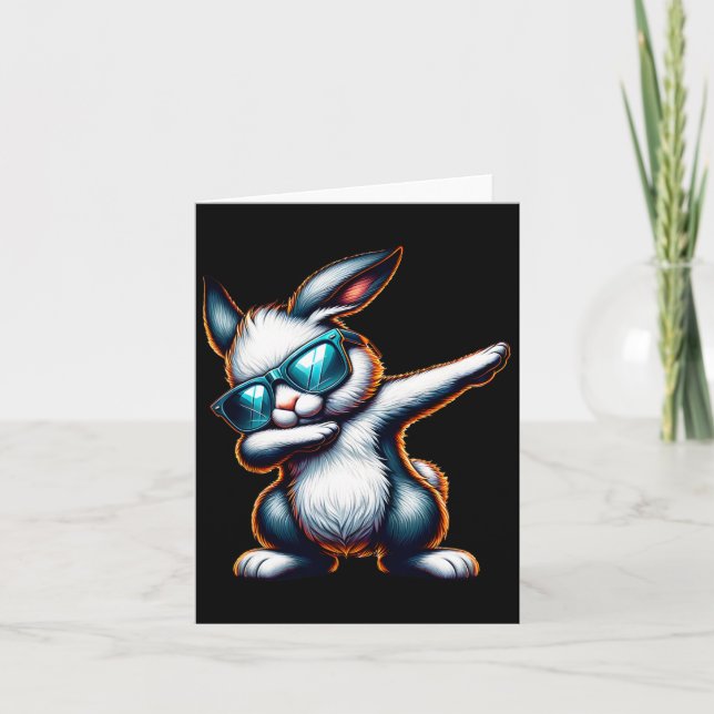 Carte Dabbing Bunny Funny Bunny de Pâques (Devant)