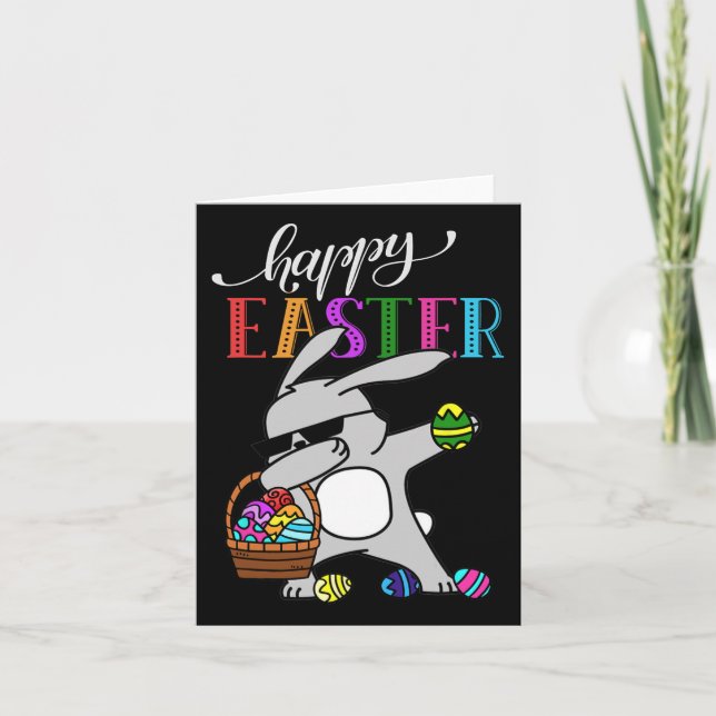 Carte Dabbing Bunny Happy Easter Day Outfit (Devant)