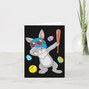Carte Dabbing Bunny Jouer Softball Costume de Pâques Jou