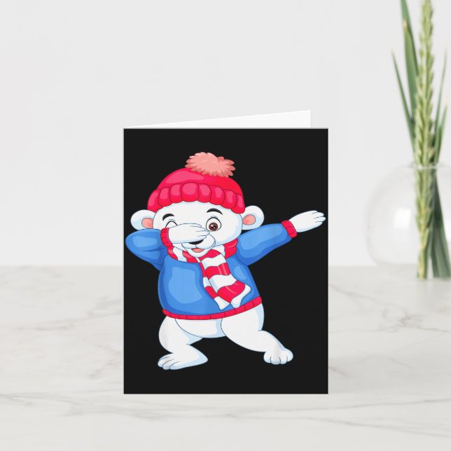 Carte Dabbing Christmas Lar Bear Xmas Dab Kids Boys Girl (Devant)