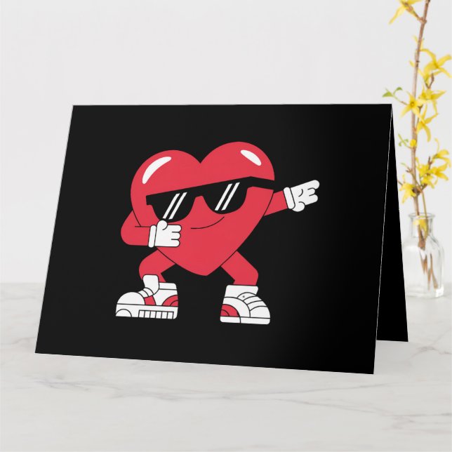Carte Dabbing Coeur drôle Cadeaux Valentines Jour (Fleur jaune)