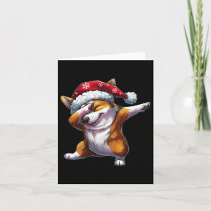 Carte Dabbing Corgi Santa Hat Noël Dab Dance Cadeaux