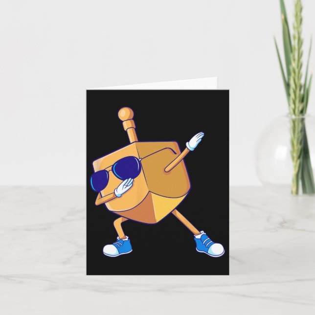 Carte Dabbing Dreidel Hanoukka Danser Chanukah Kids Gir (Devant)