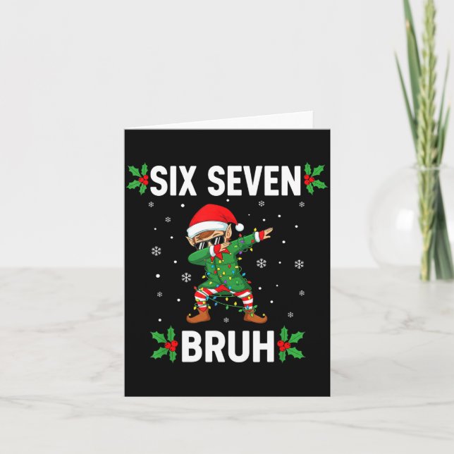 Carte Dabbing Elf Six Seven Bruh Christmas 67 Meme Xmas  (Devant)