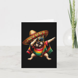 Carte Dabbing Frenchie Chien Sombrero Poncho Mexicain Ci