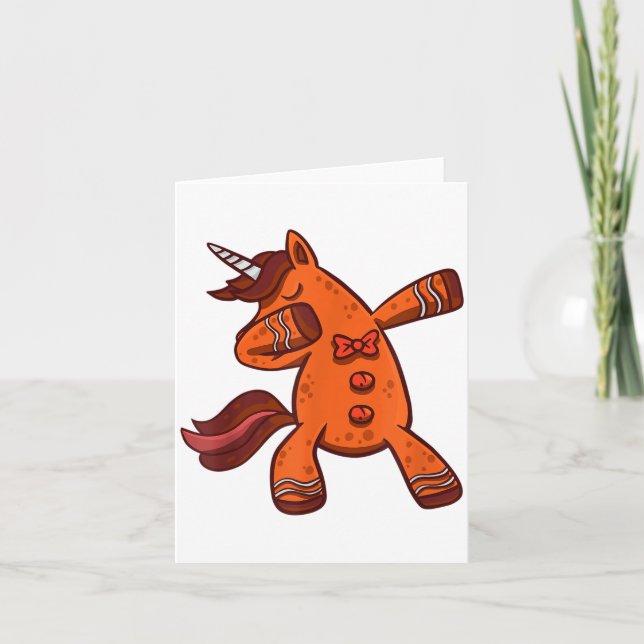 Carte Dabbing Gingerbread Unicorn Cookie Christmas  (Devant)