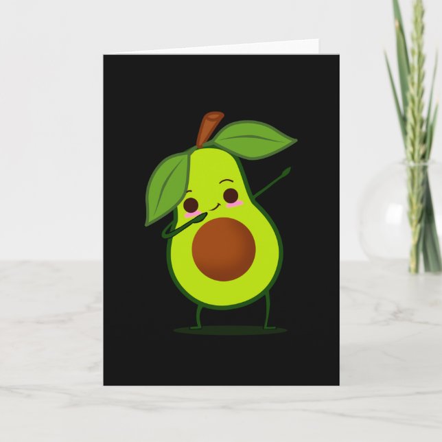 Carte Dabbing Green Avocado Dab Funky Dancing Fruit (Devant)