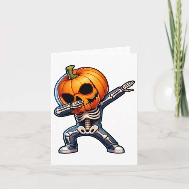 Carte Dabbing Halloween Skeleton Garçons Trick Treat Fun (Devant)