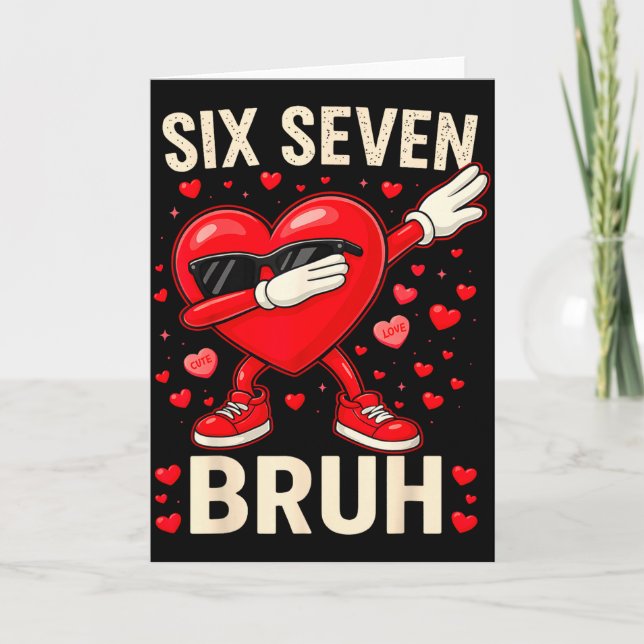 Carte Dabbing Heart 67 Bruh Funny Mens Kids Boys Valenti (Devant)