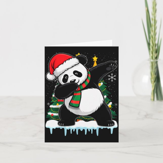 Carte Dabbing Panda Santa Christmas Kids Boys Men Xmas B (Devant)