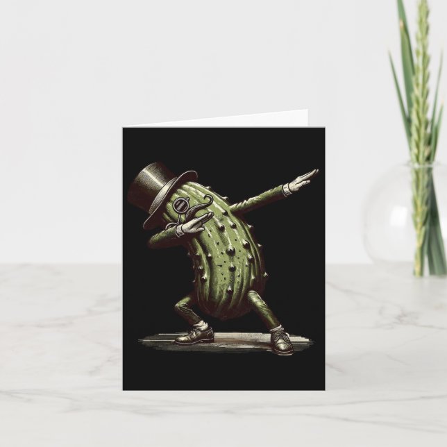 Carte Dabbing Pickle Dancing Cucumber Lover Drôle Pickle (Devant)