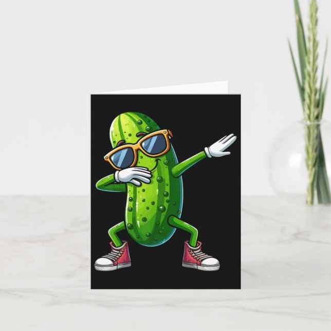 Carte Dabbing Pickle Dancing Cucumber Lover Drôle Pickle (Devant)
