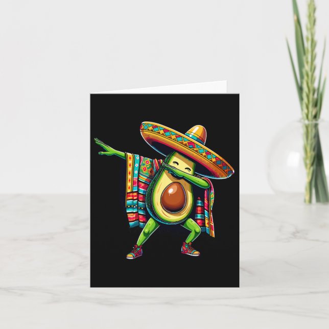 Carte Dabbing Poncho Mexicain Avocat Cinco De Mayo  (Devant)