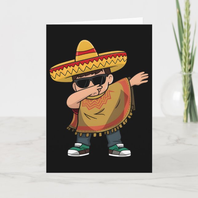 Carte Dabbing Poncho Mexicain Cinco De Mayo Dabbing  (Devant)
