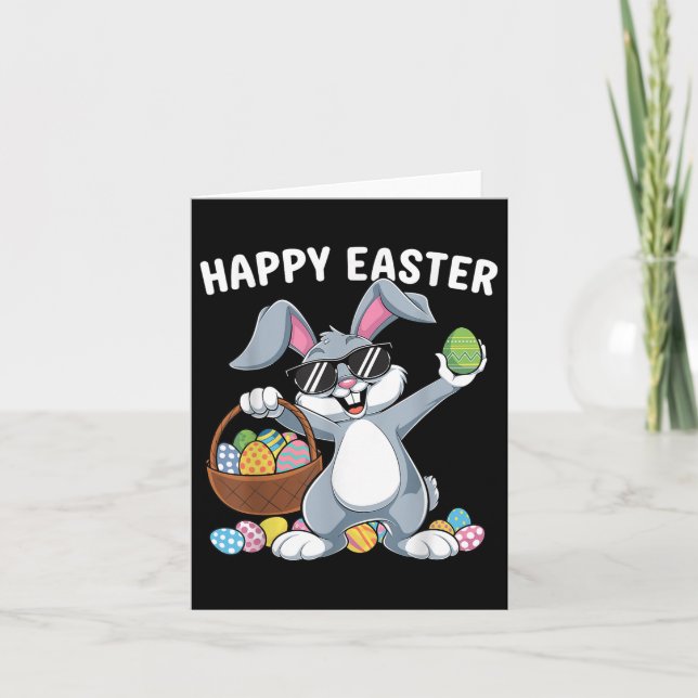Carte Dabbing Rabbit Joyeux OEufs de Pâques Dab Boys Bun (Devant)