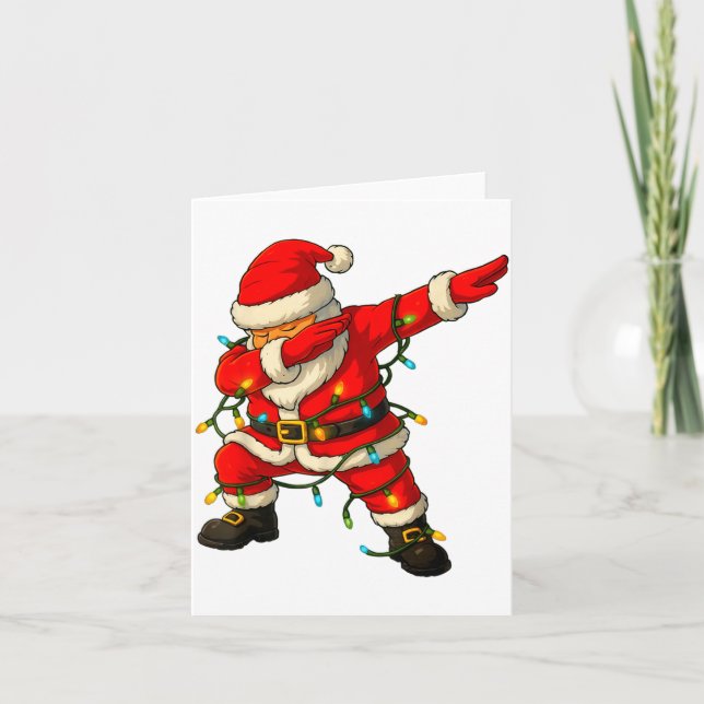 Carte Dabbing Santa Shirt Xmas Lights Girls Boys Kids Ch (Devant)