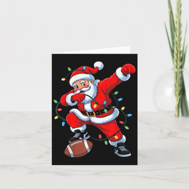 Carte Dabbing Santa Xmas Lights Football Christmas Boys  (Devant)