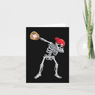 Carte Dabbing Skeleton Baseball Halloween joueur attrape
