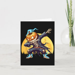 Carte Dabbing Skeleton Citrouille sans tête Dab Dance Bo